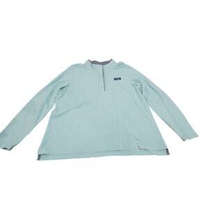 LL Bean Teal Women's Long Sleeve Cotton Rugby Pullover Shirt Size XL 501541